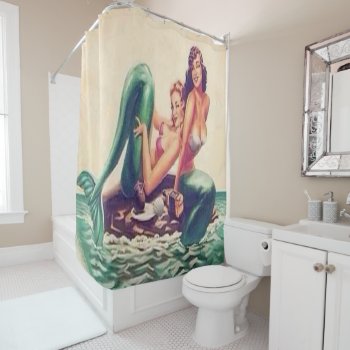 2 Mermaids Shower Curtain by Strangeart2015 at Zazzle
