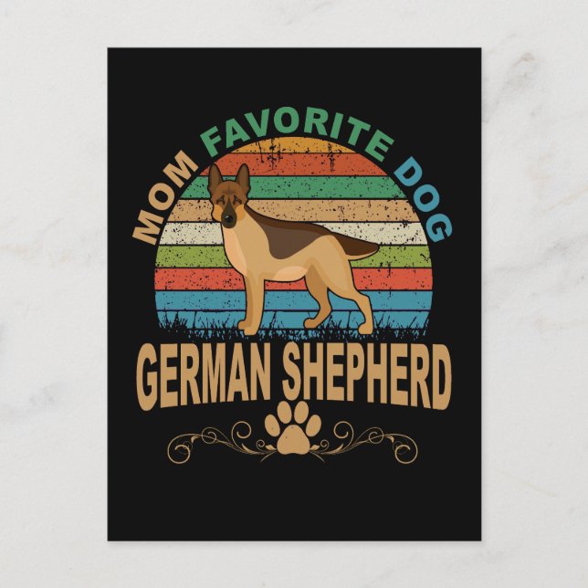 2 Mom Favorite Dog German Shepherd Postcard (Front)