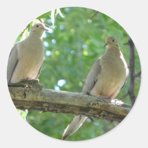 2 morning doves classic round sticker