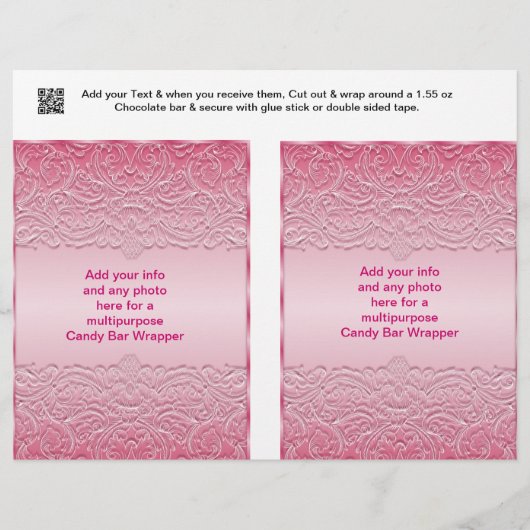 2 Multipurpose Candy Bar Wrappers Party Favor (Front)