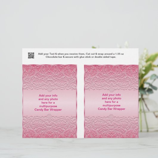 2 Multipurpose Candy Bar Wrappers Party Favor (Standing Front)