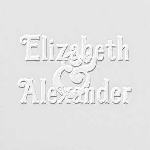 2 Names Over Simple Bold Ampersand #35 Wedding Embosser