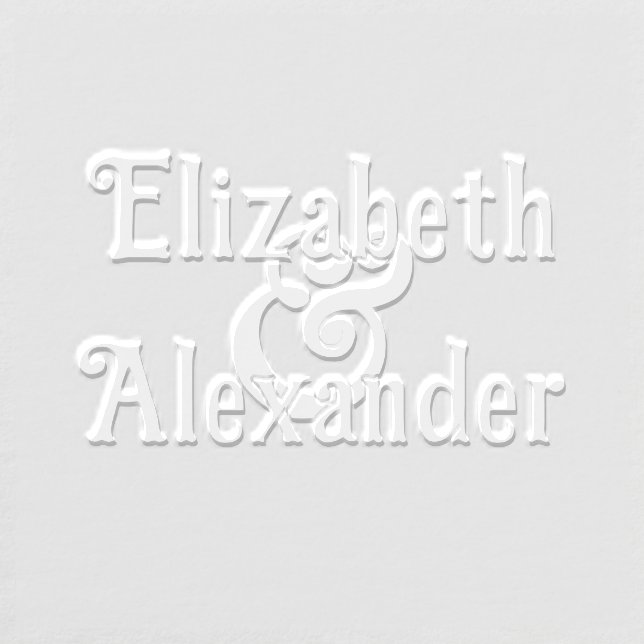2 Names Over Simple Bold Ampersand #35 Wedding Embosser (Design)