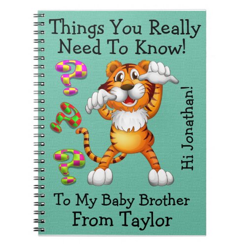2 New Big Brother  Sister _ Notes to the Baby Notebook