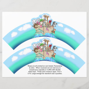 2 Noahs Ark Baby Personalized Cupcake Wrappers