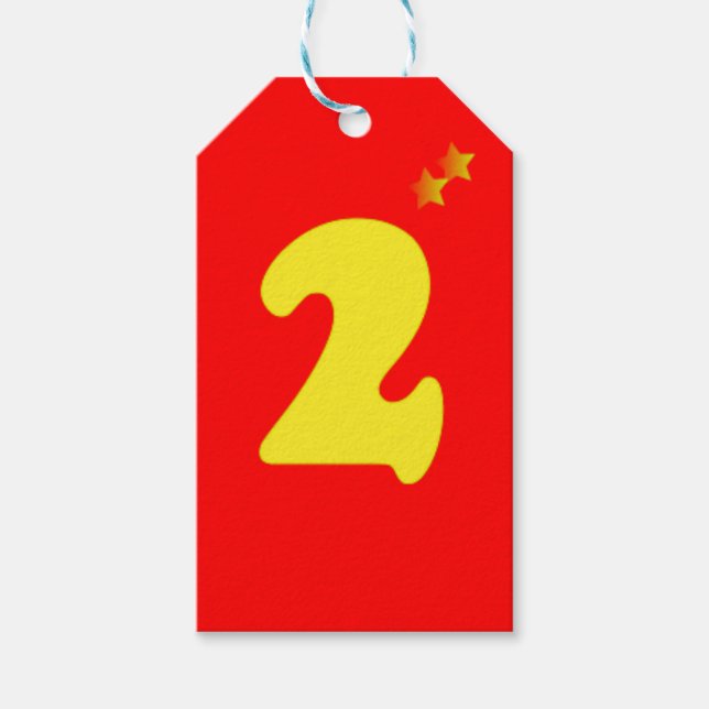 2 number gift tags (Front)
