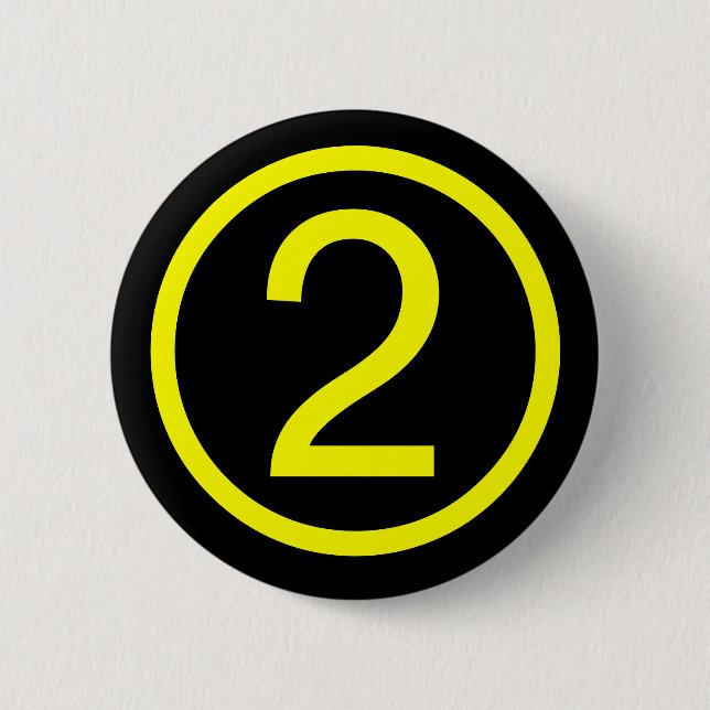 2 - number two pinback button (Front)
