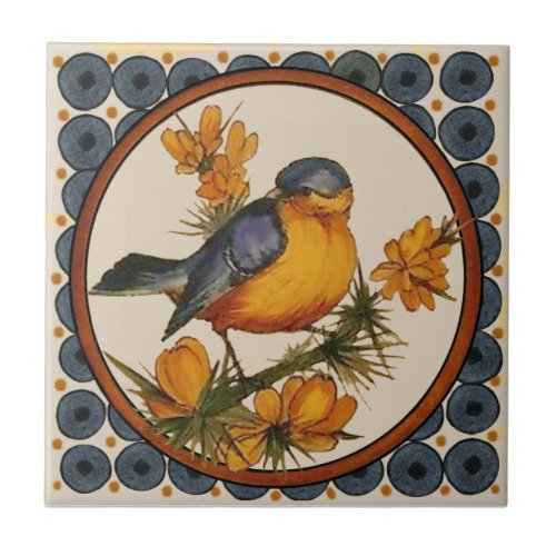 2 of 5 Repro 1890s Doulton Lambeth Hand painted Ceramic Tile