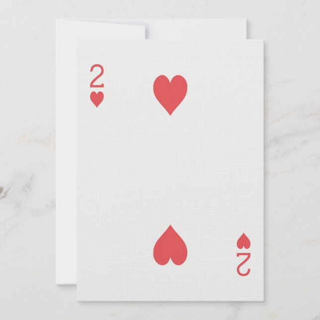 2 of Hearts Playing Card Casino Anniversary Invite (Front)