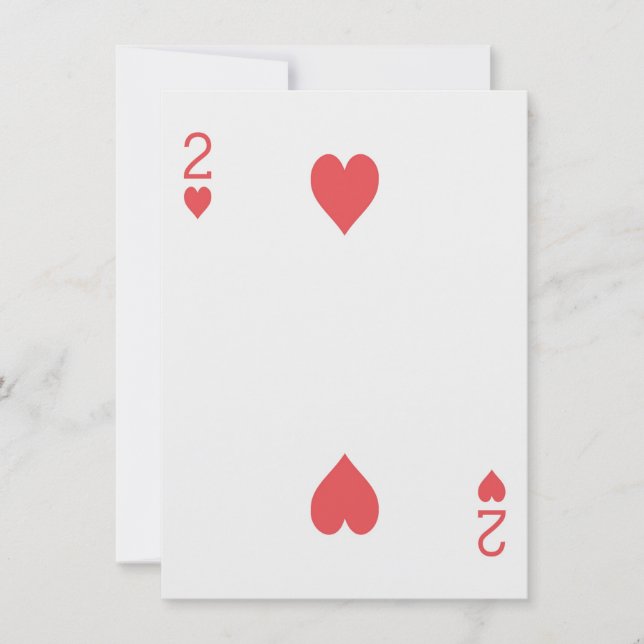 2 of Hearts Playing Card Las Vegas Gamer Wedding (Front)
