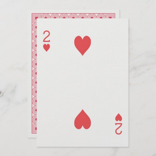 2 of Hearts Playing Card Las Vegas Wedding | Zazzle