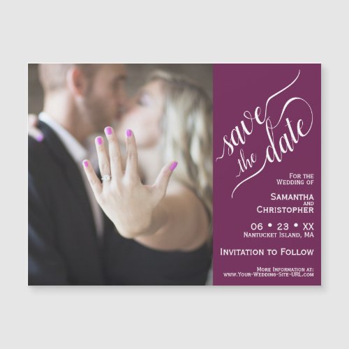 2 Pane Photo Wedding Save the Date Cassis Magnet