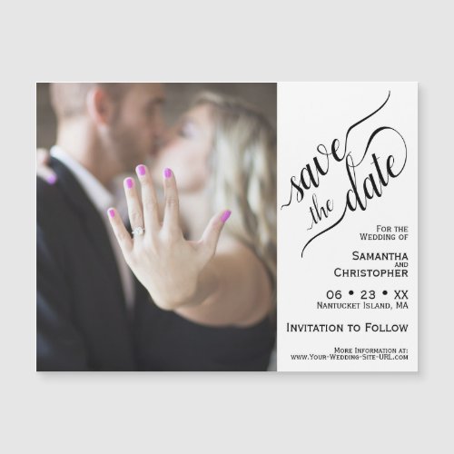 2 Pane Photo Wedding Save the Date Magnetic Card