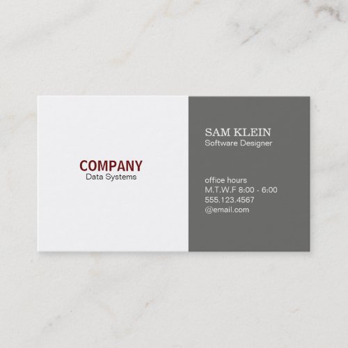 2 Panel Dim Grey Business Card