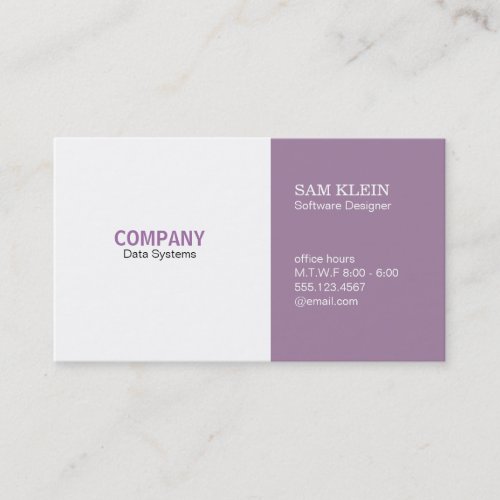 2 Panel Lilac Business Card