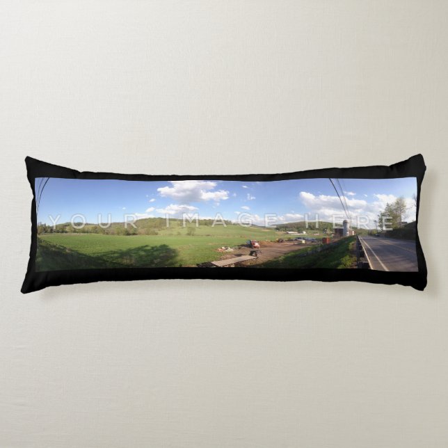 2-Panoramic Photo Black Custom Body Pillow (Front)
