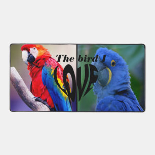 2 parrots Photography and Text Custom Monogram Des Desk Mat