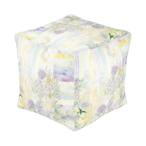 *~* 2 Pastel Floral Pattern Ethereal  Folwers Pouf