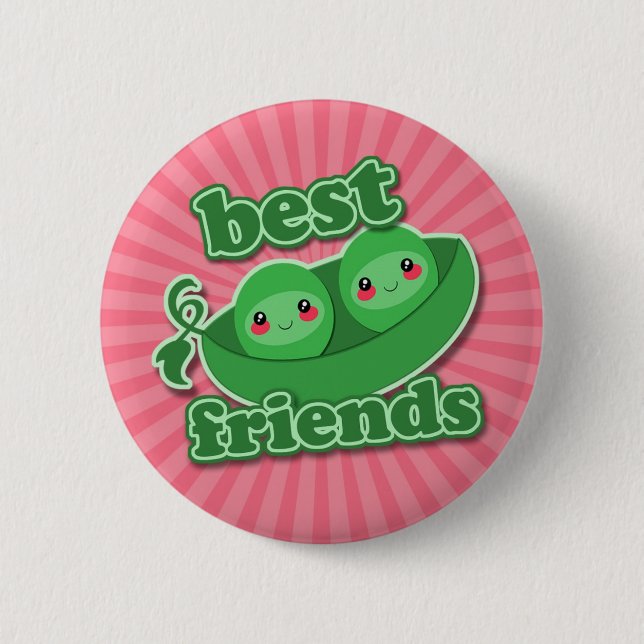 2 PEAS  BEST FRIENDS PINBACK BUTTON (Front)