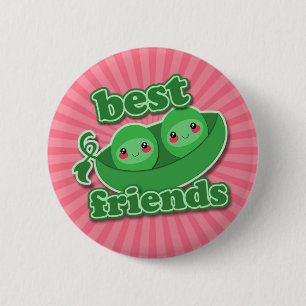 2 PEAS  BEST FRIENDS PINBACK BUTTON