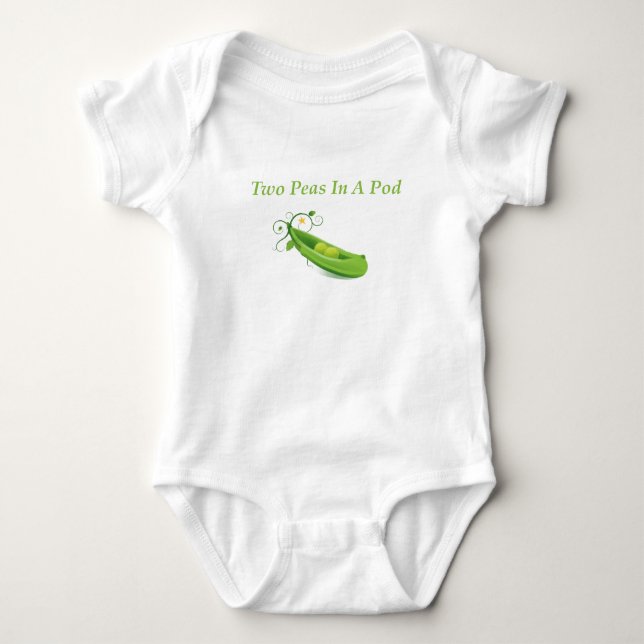 2 Peas in A Pod, Baby Creeper), for twins Bodysuit (Front)