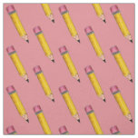 #2 Pencil Sharp Pink Yellow School English Teacher Fabric