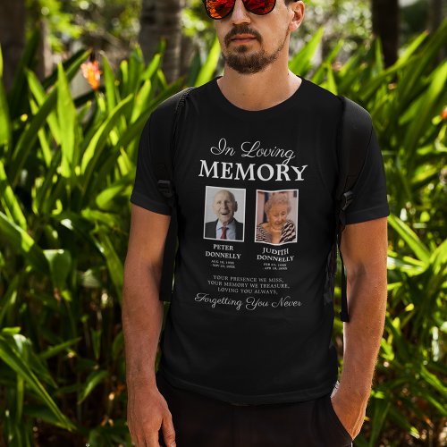 2 Person Tribute Memorial Photo T_Shirt