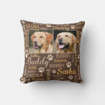 2 Personalized Photo Names | Brown Dog Pillow