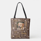 2 Personalized Photo Names | Brown Dog Tote Bag (Back)