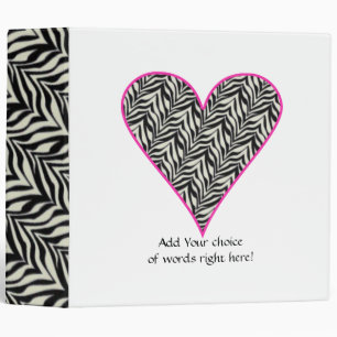 2" Personalized Pink Trimmed Zebra Binder