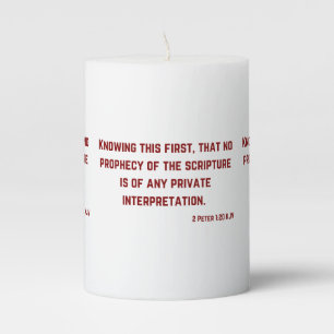 2 Peter 1:20 Bible Verse Scripture Pillar Candle