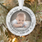 2 Photo 1st Christmas as Grandparents Faux Marble