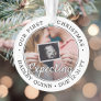 2 Photo 1st Xmas Expecting Baby New Parents Modern Ornament