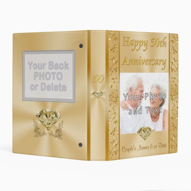 2 Photo, 50th Anniversary Mini Photo Album Binder (Background)