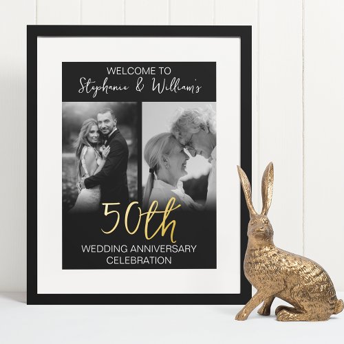2 Photo 50th Wedding Anniversary Welcome Sign