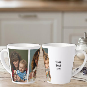 2 photo add text white black latte mug