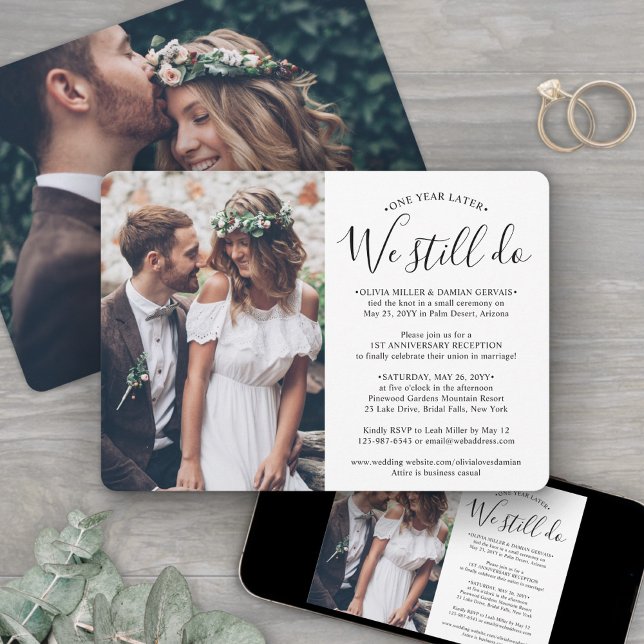 2 Photo Anniversary Reception We Still Do Wedding Invitation (Creator Uploaded)