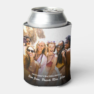 2 Photo Bachelorette Party Favor Personalized Can  Cooler
