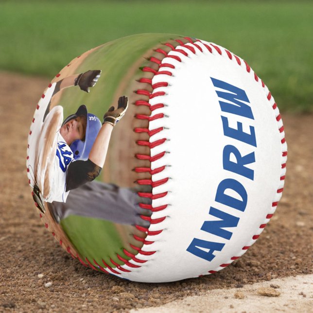 2 Photo Baseball Name Number Team Blue White (Creator Uploaded)