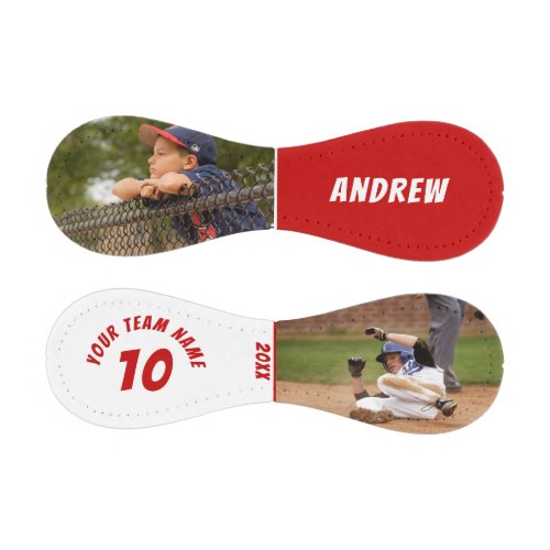 2 Photo Baseball Name Number Team Red White - 2 Photo Baseball Name Number Team Red White. You can make your own unique baseball with your name, player number, team name and 2 photos. In red and white colors. Great gift idea or a keepsake for baseball players. Great as a birthday present.