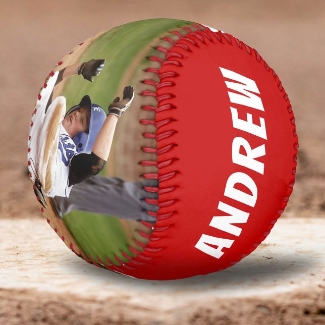 2 Photo Baseball Name Number Team Red White (Creator Uploaded)