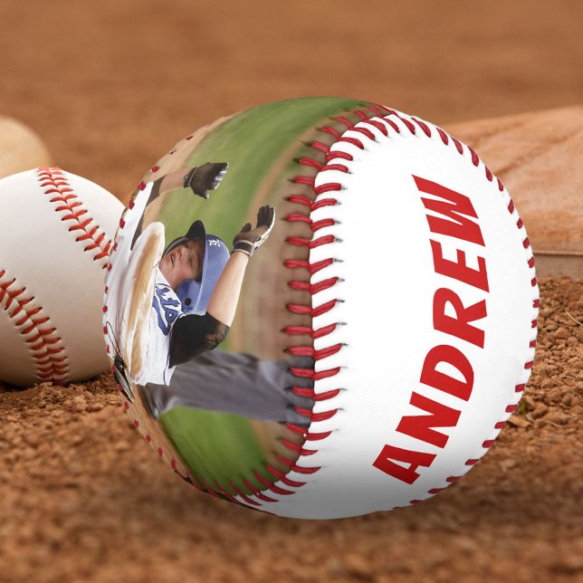 2 Photo Baseball Name Number Team Red White (Creator Uploaded)