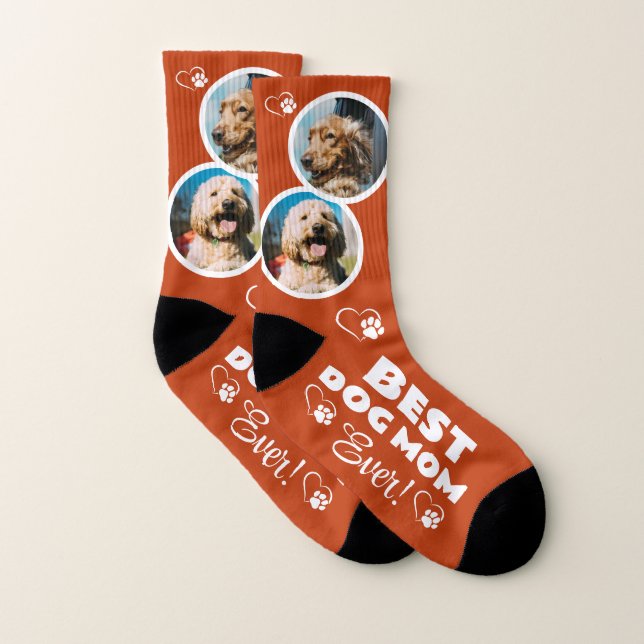 2-Photo Best Dog Mom Ever Pet Socks (Pair)