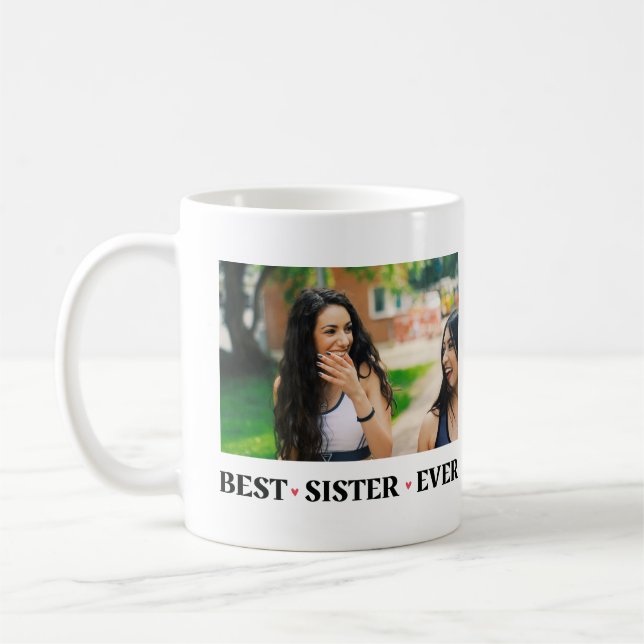 2 Photo Best Sister Ever Coffee Mug (Left)