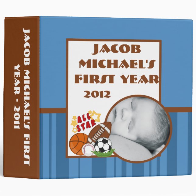 2" PHOTO Binder Scrapbook All-star Blue (Front/Spine)