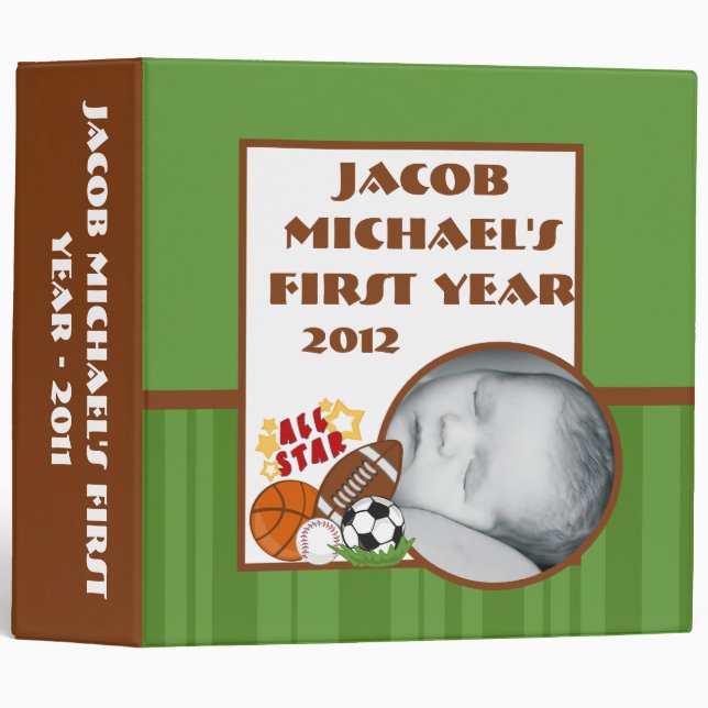 2" PHOTO Binder Scrapbook All-star Green (Front/Spine)