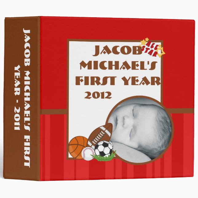 2" PHOTO Binder Scrapbook All-star Red (Front/Spine)