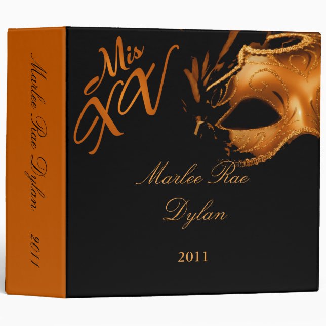 2" PHOTO Binder Scrapbook Mis XVOrange Black (Front/Spine)