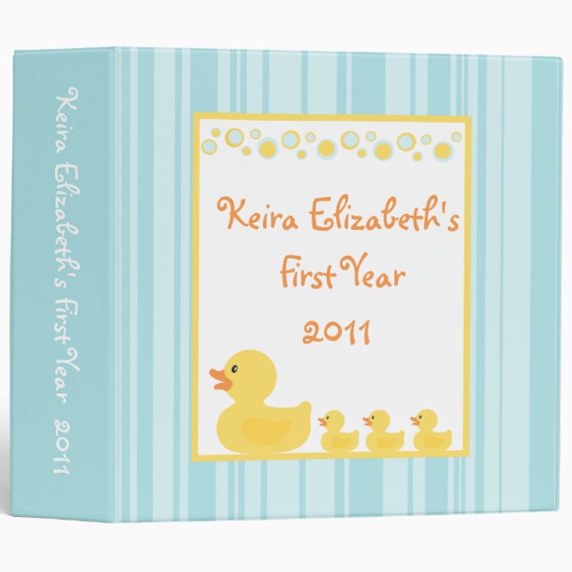 2" PHOTO Binder Scrapbook Rubber Ducky Bubbles (Front/Spine)