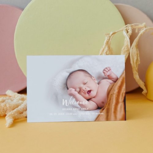 2 photo Birth Announcement card  New Baby annouce